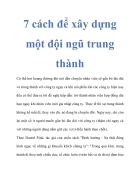 7 cách để xây dựng một đội ngũ trung thành