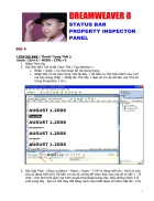 Dreamweaver 8 status bar property inspector panel