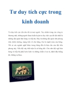 Tư duy tích cực trong kinh doanh