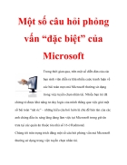 Một số câu hỏi phỏng vấn đặc biệt của Microsoft