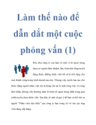 Làm thế nào để dẫn dắt một cuộc phỏng vấn