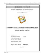 Student researching science project online testing system