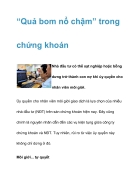 Quả bom nổ chậm trong chứng khoán