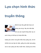 Lựa chọn hình thức truyền thông