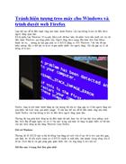 Tránh hiện tượng treo máy cho Windows và trình duyệt web Firefox