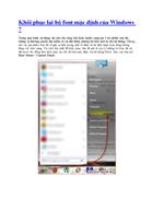 Khôi phục lại bộ font mặc định của Windows 7