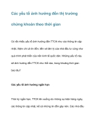 Các yếu tố ảnh hưởng tới thị trường chứng khoán theo thời gian