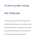 Tổ chức sự kiện những việc chẳng ngờ