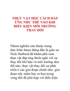 Thực vật học cách đáp ứng