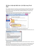 Mã hóa và đặt mật khẩu bảo vệ tài liệu trong Word 2010