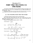 Bài giảng về phép tính tích phân và ứng dụng ôn thi đại học môn toán