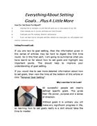 Everything About Setting Goals Plus A Little More