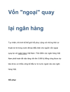 Vốn ngoại quay lại ngân hàng