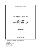 Kế hoạch ứng dụngquản lýnguồn nhân lực