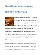 Phân biệt các khoản dự phòng phải trả và nợ tiềm tàng