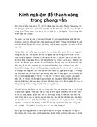 Kinh nghiệm để thành công trong phỏng vấn