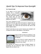 Quick Tips To Improve Your Eyesight