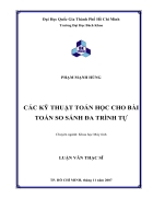 Các kỹ thuật toán học cho bài toán so sánh đa trình tự