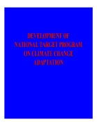 Development of national target program on climate change adaption