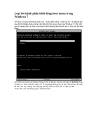 Loại bỏ thành phần khởi động boot menu trong Windows 7