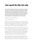 Cho người lần đầu làm sếp