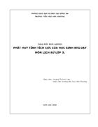 Phát huy tính tích cực của học sinh