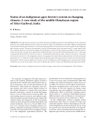 Báo cáo lâm nghiệp Status of an indigenous agro forestry system in changing climate A case study of the middle Himalayan region of Tehri Garhwal India