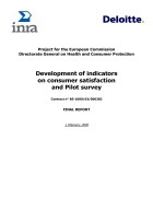 Development of indicators on consumer satisfaction and Pilot survey