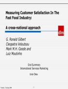 Measuring Customer Satisfaction In The fastfood Industry