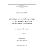 Luận văn tốt nghiệp ĐHSP Một số định lý về tồn tại nghiệm của bài toán Cauchy đối với phương trình vi phân cấp 1