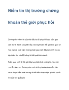 Niem tin thi truong chung khoan the gioi phuc hoi