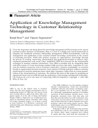 Application of Knowledge Management Technology in Customer Relationship Management