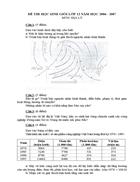 Đề thi học sinh giỏi lớp 12 năm học 2006 2007 môn địa lý thpt hai bà trưng huế