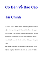 Cơ Bản Về Báo Cáo Tài Chính