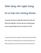 Giãn tăng vốn ngân hàng là cơ hội cho chứng khoán