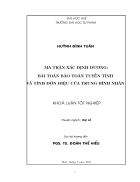 Luận văn tốt nghiệp ĐHSP Ma trận xác định dương bài toán bảo toàn tuyến tính và tính đơn điệu của trung bình nhân