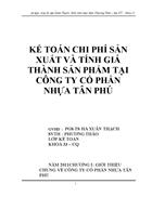 Kế toán chi phí sản xuất và tính giá thành sản phẩm tại công ty cổ phần nhựa tân phú