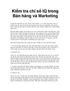 Kiểm tra chỉ số IQ trong Bán hàng và Marketing