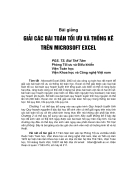 Giải các bài toán tối ưu và thống kê trên Microsoft Excel