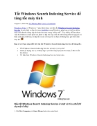 Tắt Windows Search Indexing Service để tăng tốc máy tính