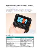 Mot vai thu thuat hay Windows Phone 7