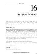 SQL Syntax for MySQL