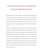 Giải pháp chuyển dịch cơ cấu lao động Đà Nẵng trong công nghiệp hoá hiện đại hoá