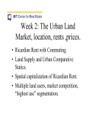 Location and Rents The Indifference Principle Submarkets and Land Use Segregation