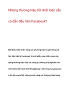 Những thương hiệu tốt nhất toàn cầu có dẫn đầu trên Facebook