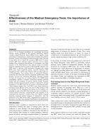 Effectiveness of the Medical Emergency Team the importance of dos