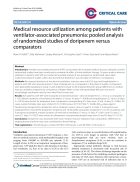 Báo cáo y học Medical resource utilization among patients with ventilator associated pneumonia pooled analysis of randomized studies of doripenem versus comparators