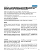 Báo cáo khoa học Medication errors a prospective cohort study of hand written and computerised physician order entry in the intensive care unit