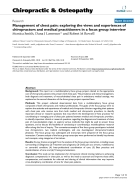 Báo cáo y học Management of chest pain exploring the views and experiences of chiropractors and medical practitioners in a focus group interview