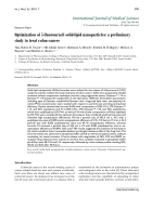 Báo cáo y học Optimization of 5 fluorouracil solid lipid nanoparticles a preliminary study to treat colon cancer